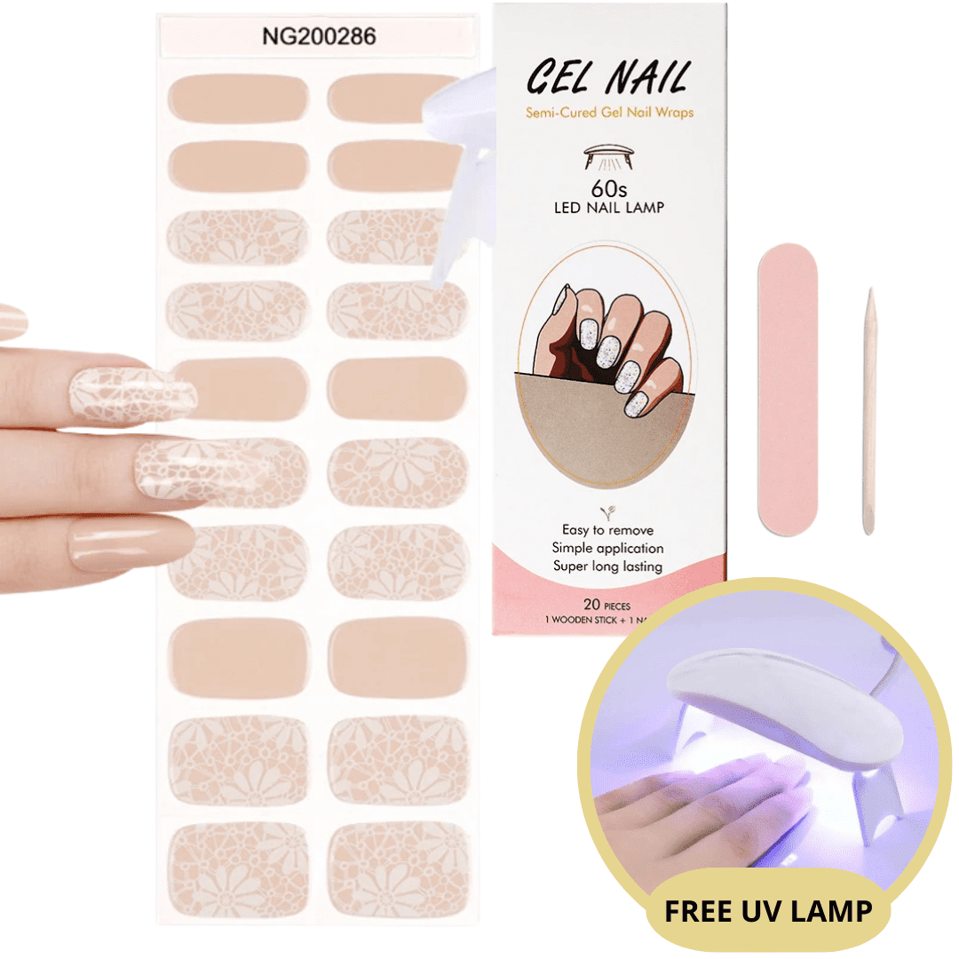 Set di adesivi per unghie in gel con lampada UV