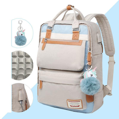 Elegante zaino impermeabile da donna con scomparto per laptop da 15,6 pollici