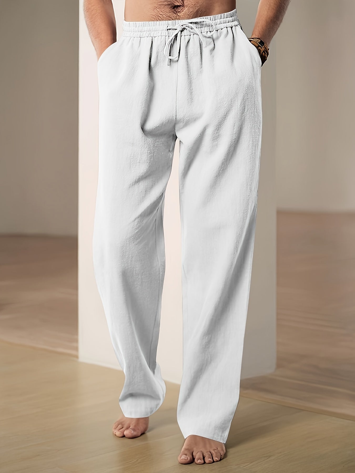 Pantalon décontracté à cordon pour homme