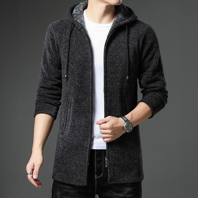 Giacca da uomo in maglia calda con fodera in pile