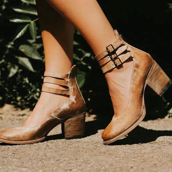 Zapatos de tacón con tiras en el tobillo de moda - Neda 