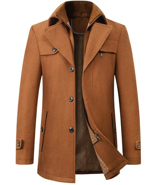Abrigo de invierno de lana para hombre