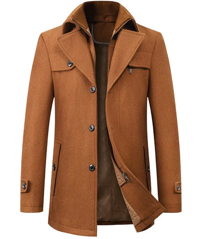 Abrigo de invierno de lana para hombre