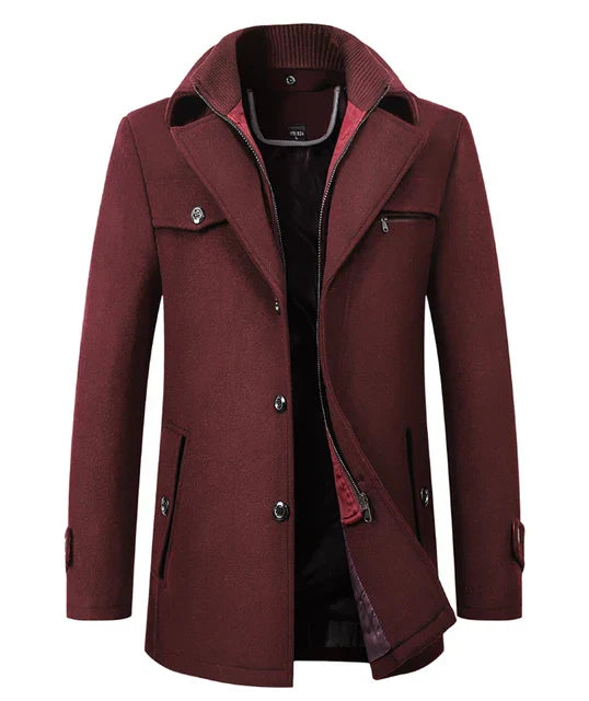 Abrigo de invierno de lana para hombre