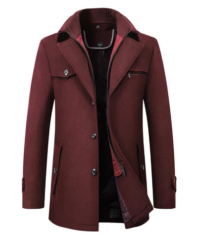 Abrigo de invierno de lana para hombre