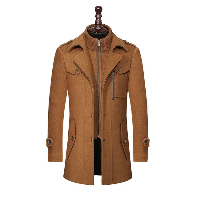 Abrigo de invierno de lana para hombre