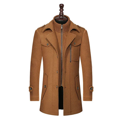 Abrigo de invierno de lana para hombre