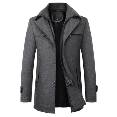 Abrigo de invierno de lana para hombre