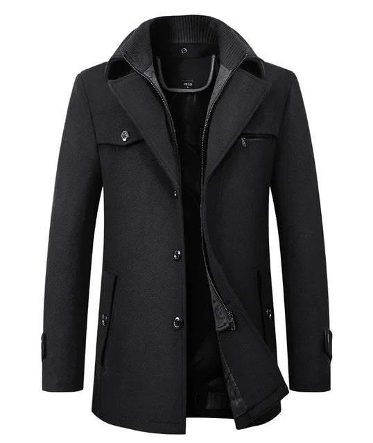 Abrigo de invierno de lana para hombre