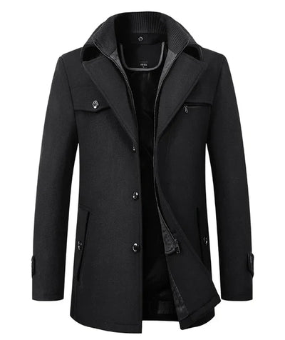 Abrigo de invierno de lana para hombre