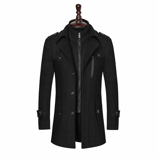 Abrigo de invierno de lana para hombre