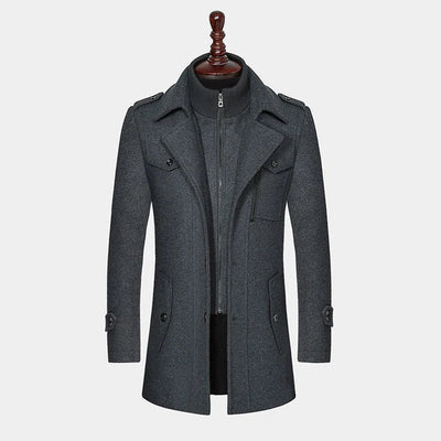 Abrigo de invierno de lana para hombre