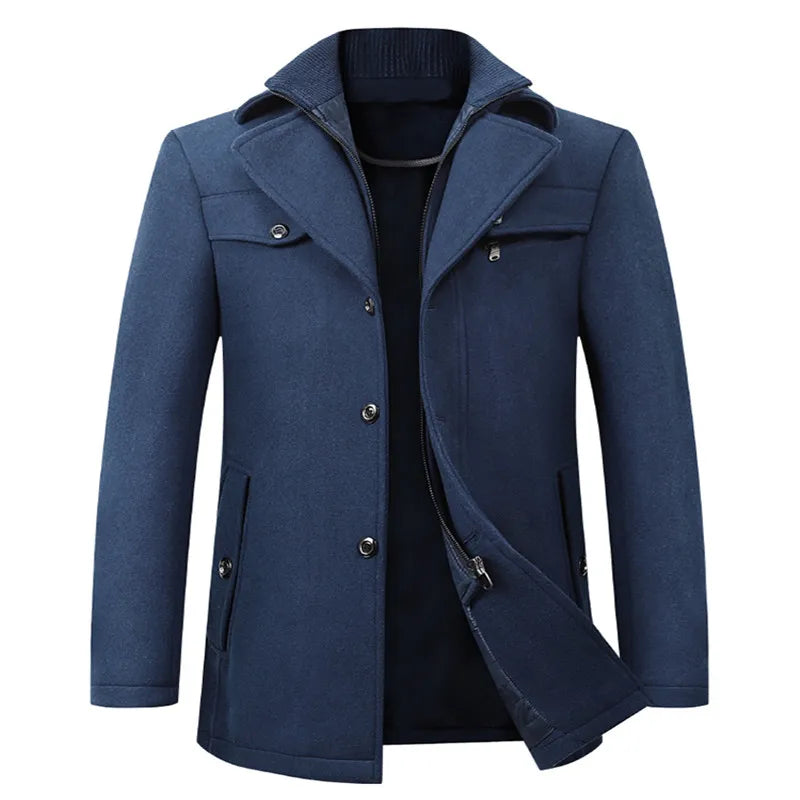 Abrigo de invierno de lana para hombre