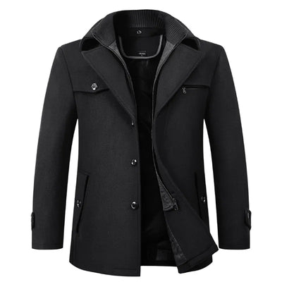 Abrigo de invierno de lana para hombre