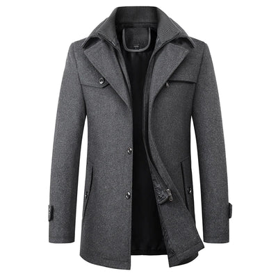 Abrigo de invierno de lana para hombre