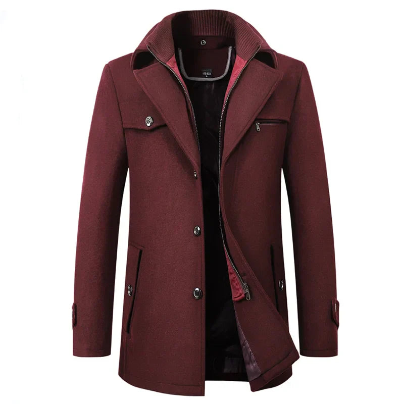 Abrigo de invierno de lana para hombre