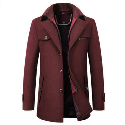 Abrigo de invierno de lana para hombre