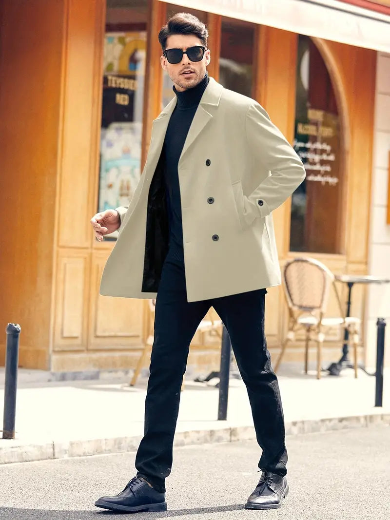 Abrigo de lana de moda para hombres grandes. 