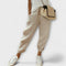 Pantalones de lino ligeros de verano para mujer: corte elegante y transpirable.