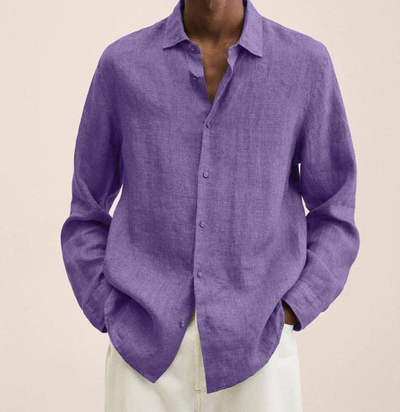 True - Camisa de mezcla de lino con corte entallado