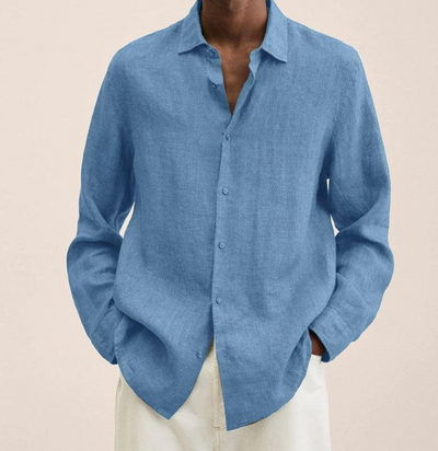 True - Camisa de mezcla de lino con corte entallado