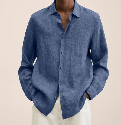 True - Camisa de mezcla de lino con corte entallado