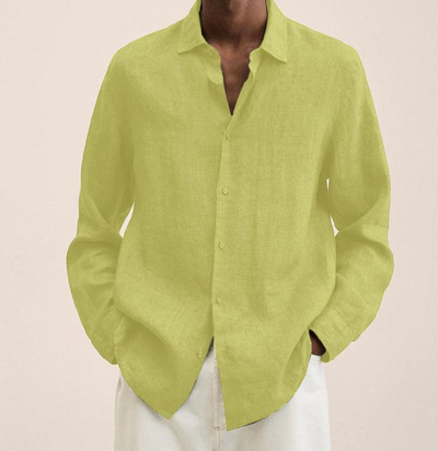 True - Camisa de mezcla de lino con corte entallado