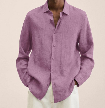True - Camisa de mezcla de lino con corte entallado