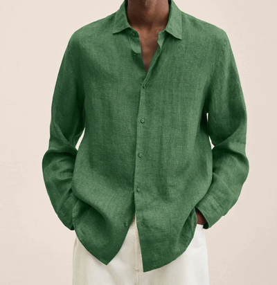 True - Camisa de mezcla de lino con corte entallado