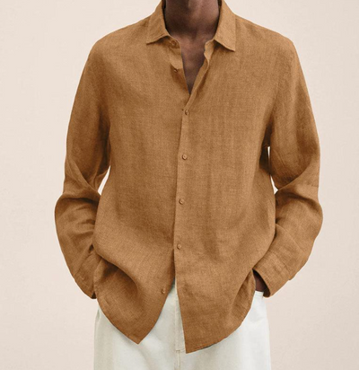 True - Camisa de mezcla de lino con corte entallado