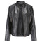 Veste en cuir PU avec cou féminin élevé