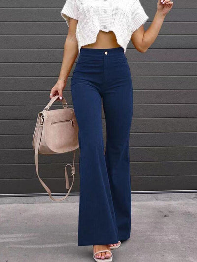LURRA | Pantalon évasé en velours côtelé confortable et tendance avec pattes d'éléphant