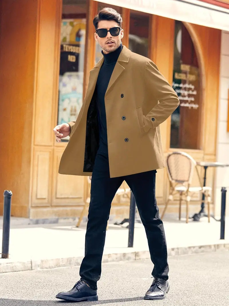 Abrigo de lana de moda para hombres grandes. 
