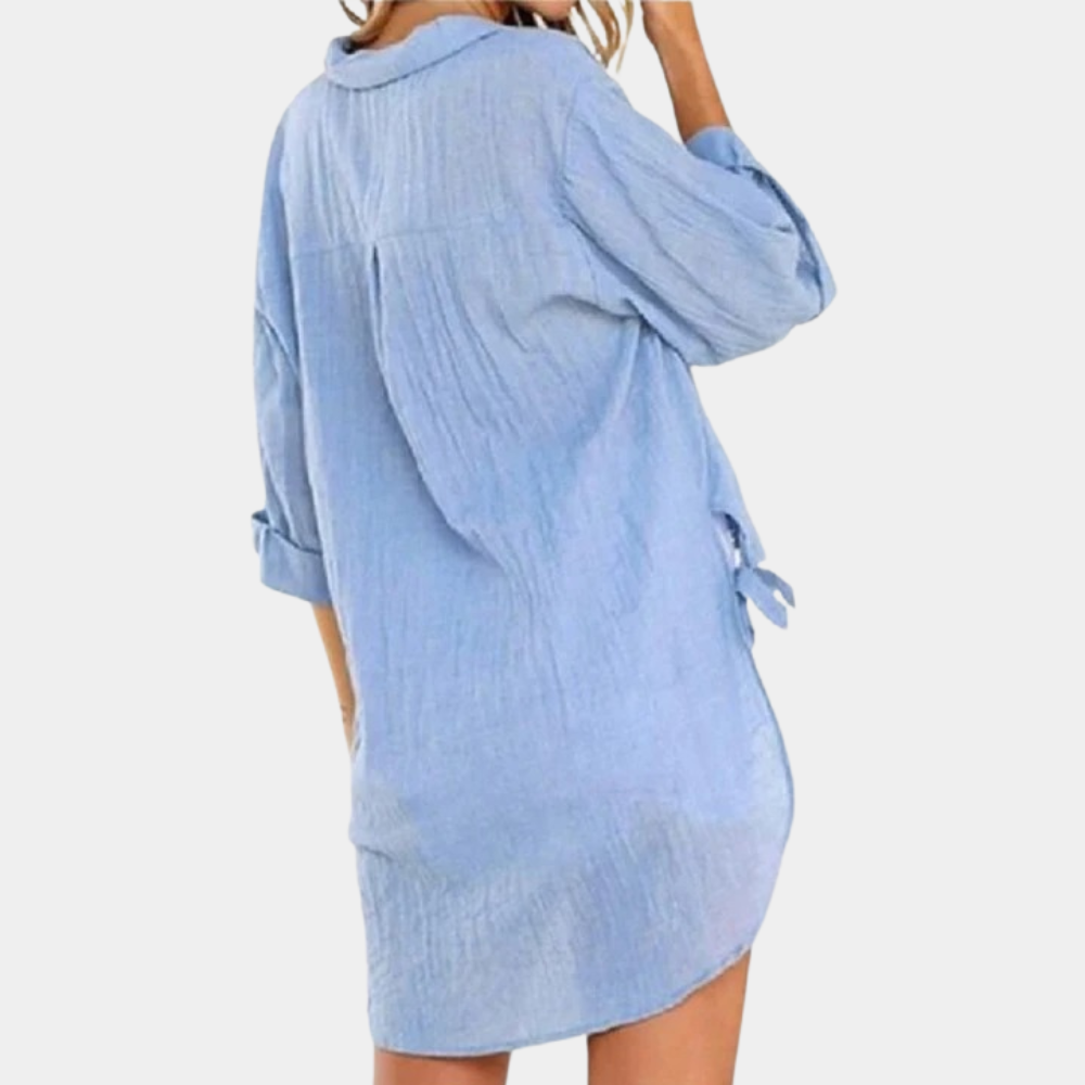 Chemisier femme bleu clair doux et confortable de style estival