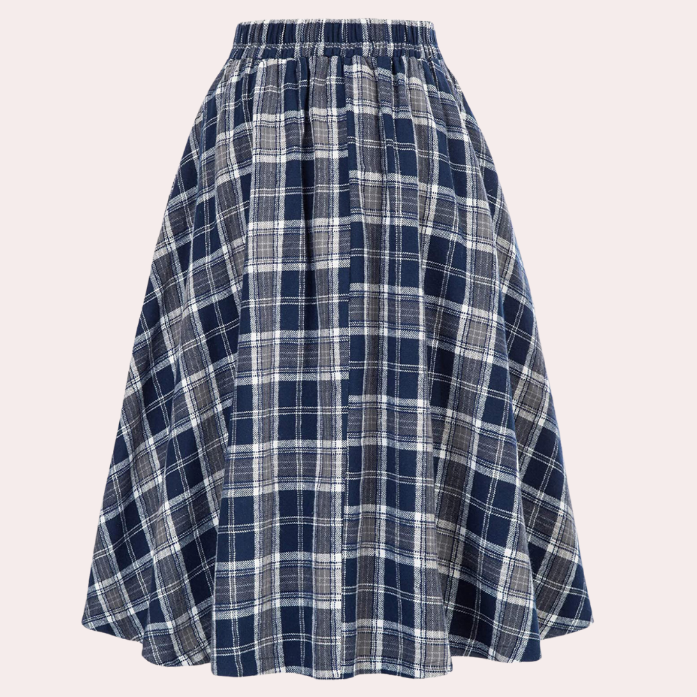 Luminita - Jupe à carreaux taille haute pour femme