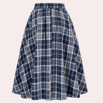 Luminita - Jupe à carreaux taille haute pour femme