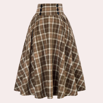 Luminita - Jupe à carreaux taille haute pour femme