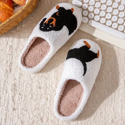 Pantuflas elegantes de invierno de peluche de perro salchicha para mujer | Ideales para el invierno