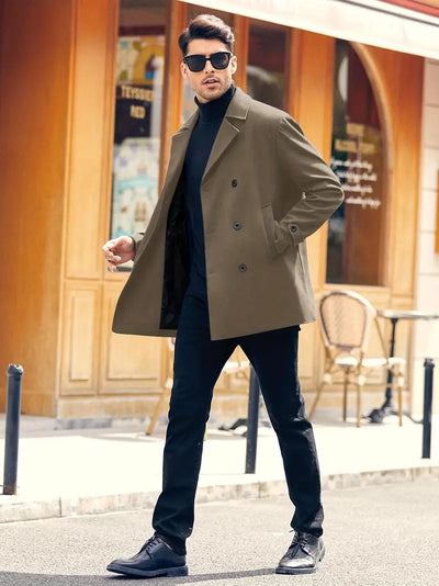 Abrigo de lana de moda para hombres grandes. 