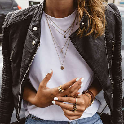 Veste en cuir Pu intemporel - femme