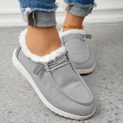 Zapatillas vulcanizadas con forro de piel, cálidas y elegantes para mujer | Perfectas para cualquier temporada