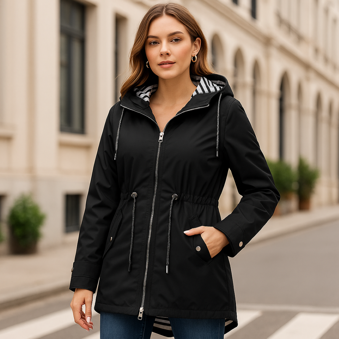 Beatrice | Parka impermeabile - Vestibilità regolabile con cappuccio foderato a righe
