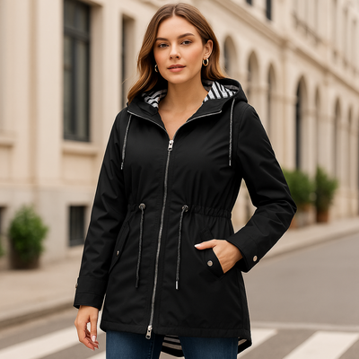 Beatrice | Parka impermeabile - Vestibilità regolabile con cappuccio foderato a righe