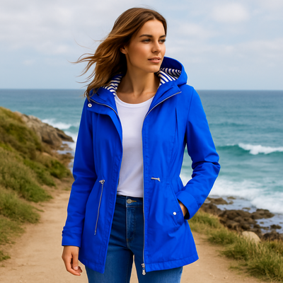 Beatrice | Parka impermeabile - Vestibilità regolabile con cappuccio foderato a righe