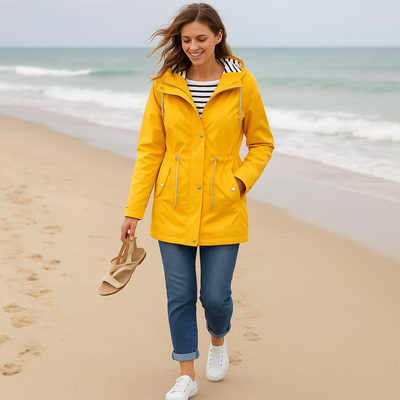 Beatrice | Parka impermeabile - Vestibilità regolabile con cappuccio foderato a righe