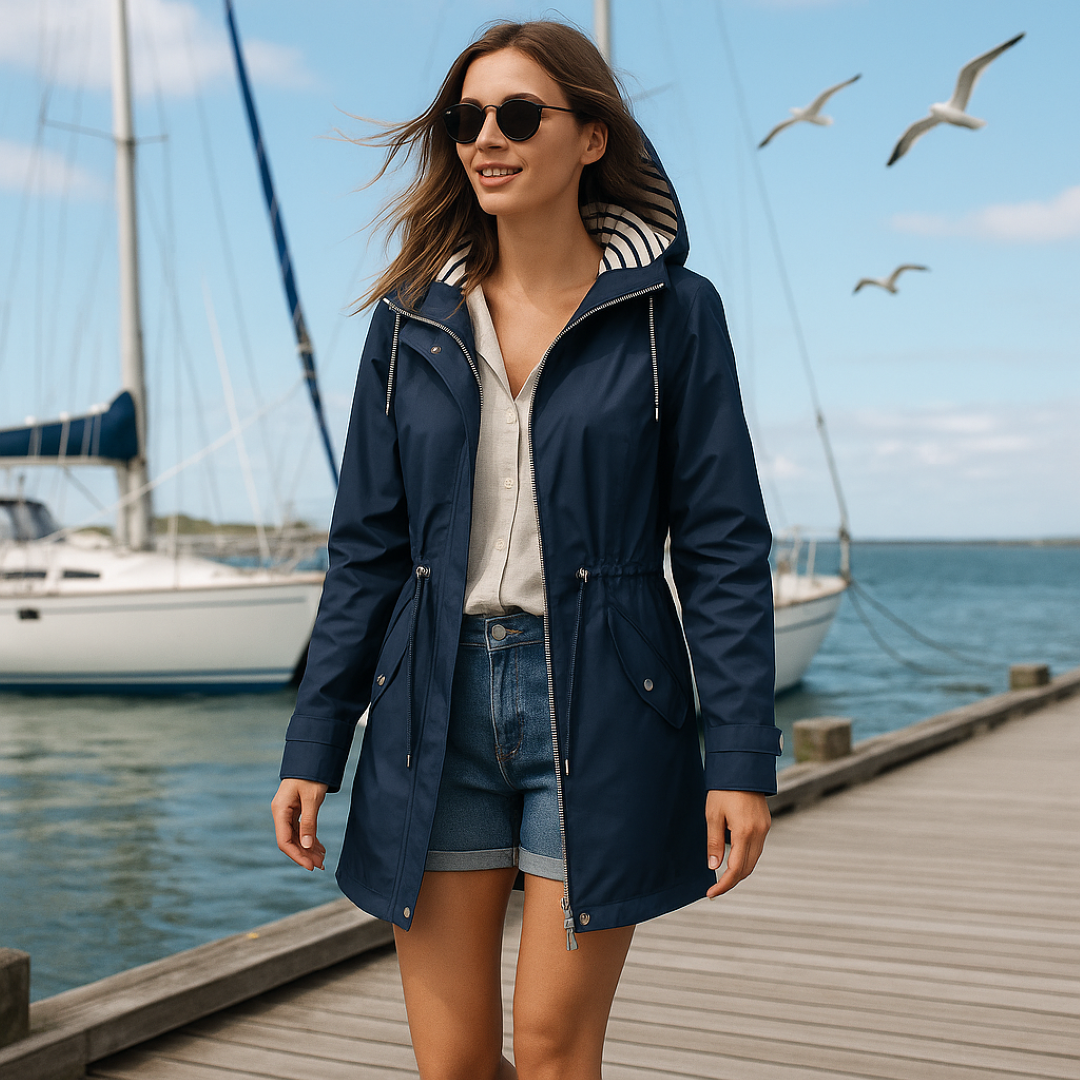 Beatrice | Parka impermeabile - Vestibilità regolabile con cappuccio foderato a righe
