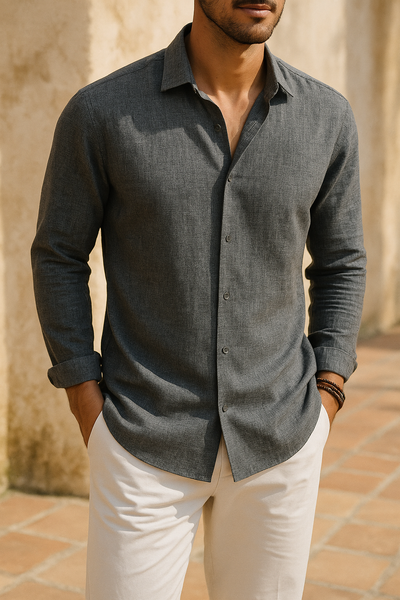 Camicia di lino firmata