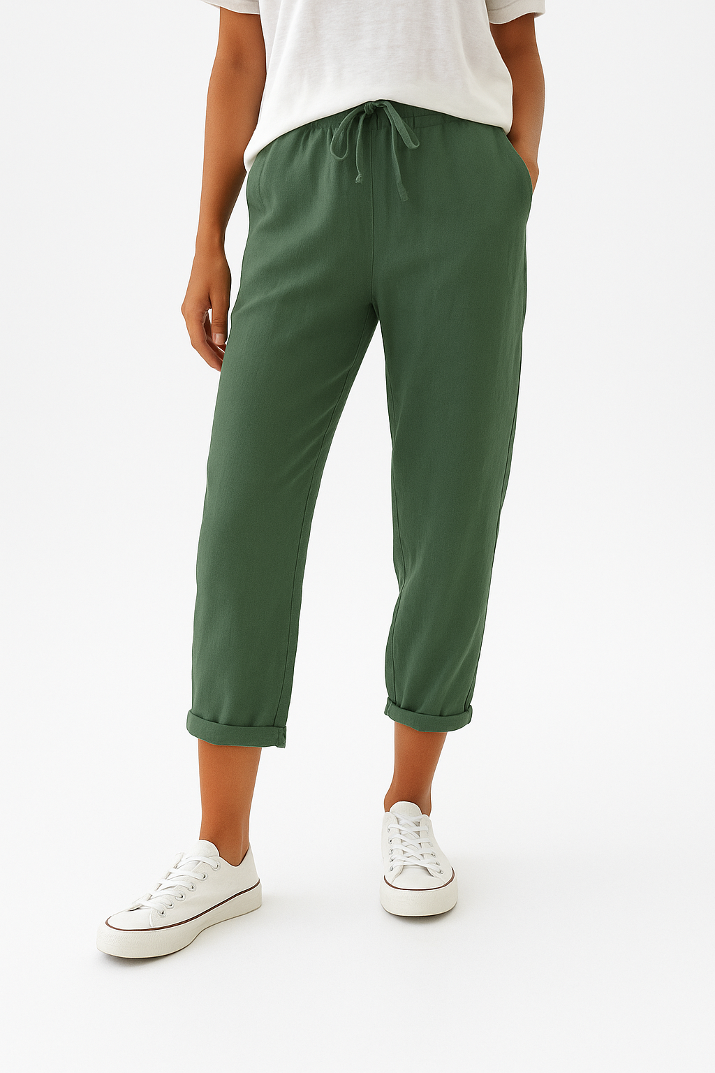 Pantalones deportivos de lino casuales y elegantes