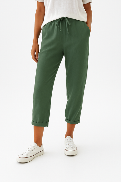 Pantalones deportivos de lino casuales y elegantes