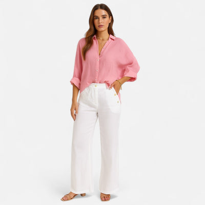 Old Monarchy | Chemise d'été en lin pour femme : grâce naturelle et élégance respirante
